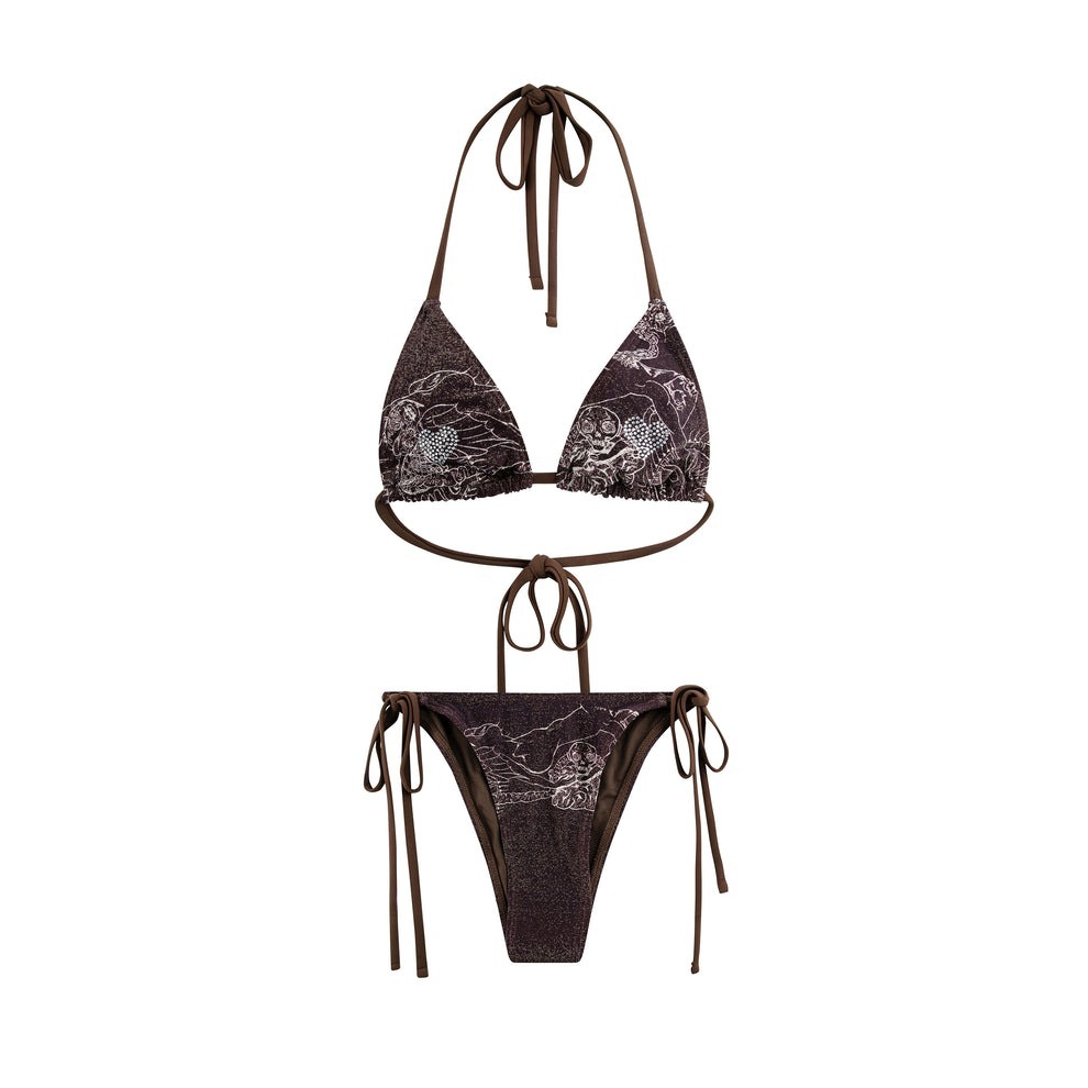 LUSIVE｜迷苔蝶比基尼套裝 Mosswing Butterfly Bikini (Black/Brown)