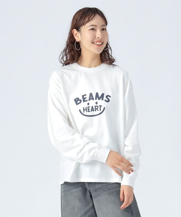 BEAMS Smile Logo Long Sleeve T-Shirt