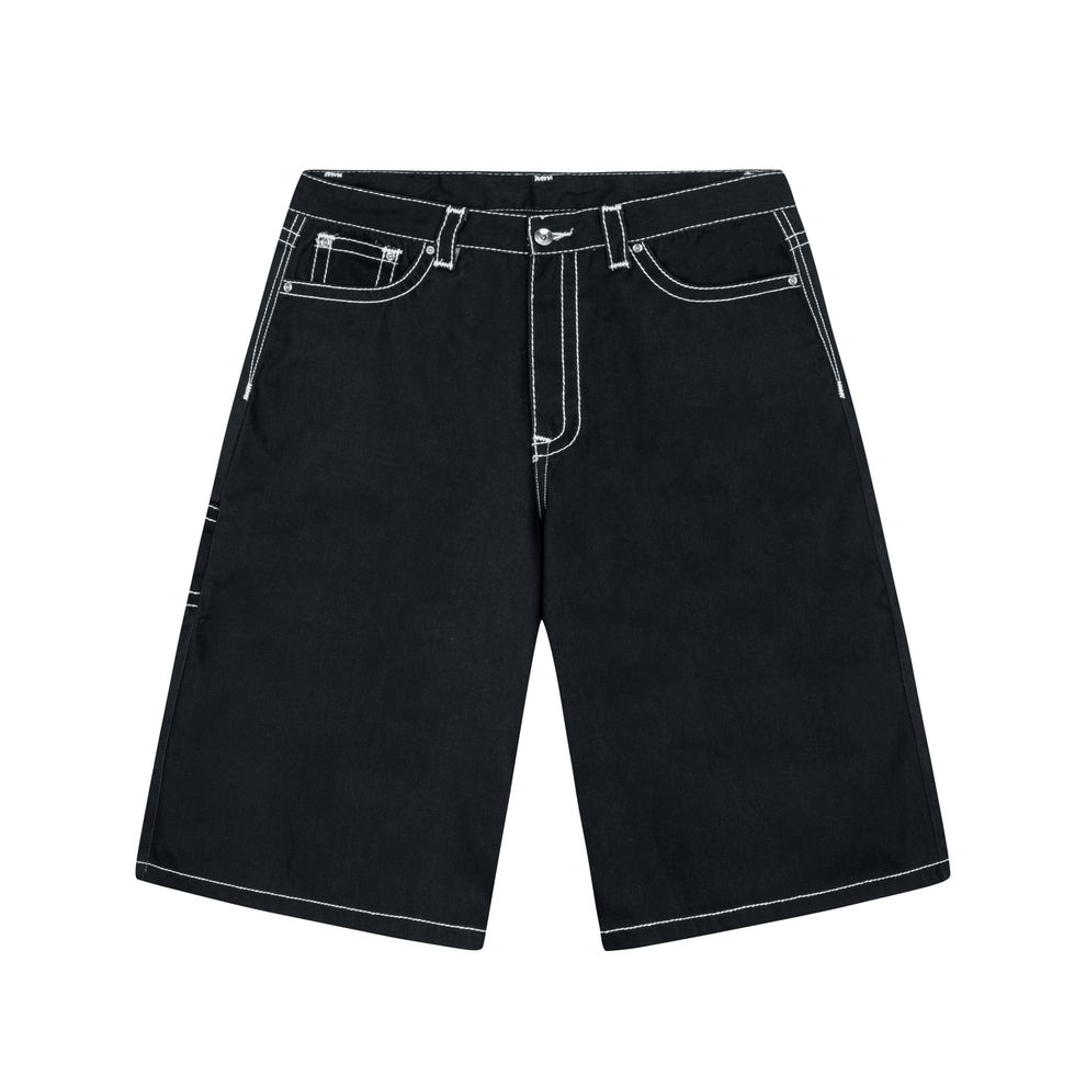 LUSIVE｜粗線星芒口袋七分短褲 Heavy Stitch Star Pocket Shorts (Black)