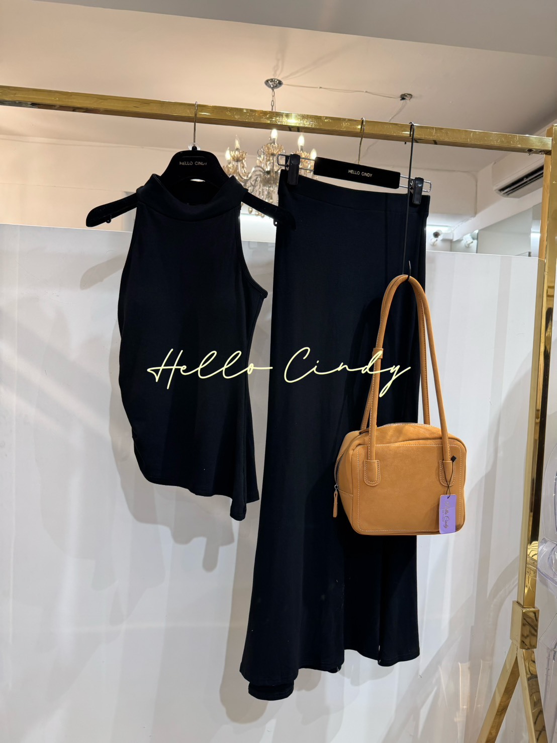 Baby系列 B08074 現貨+預購-小性感削肩BRA背心+長裙組