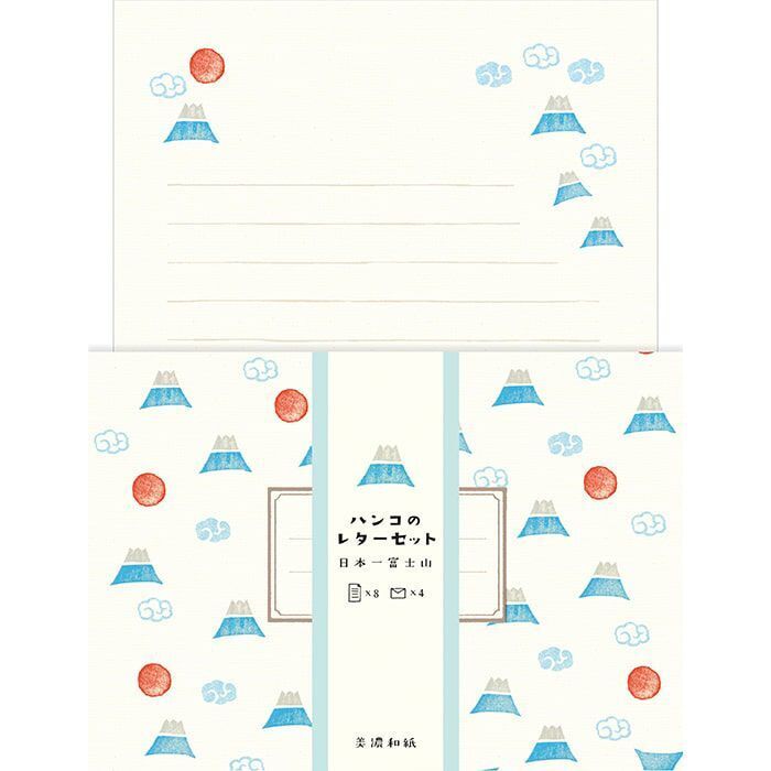 古川紙工 印章圖案 和紙信紙組: LLH1 富士山