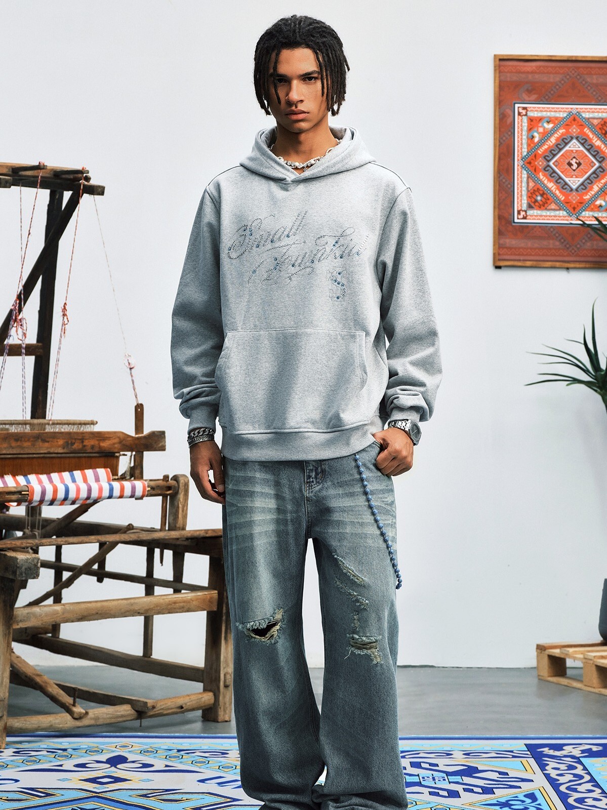 STK SmallTownKid 貼鑽字體Logo 帽T