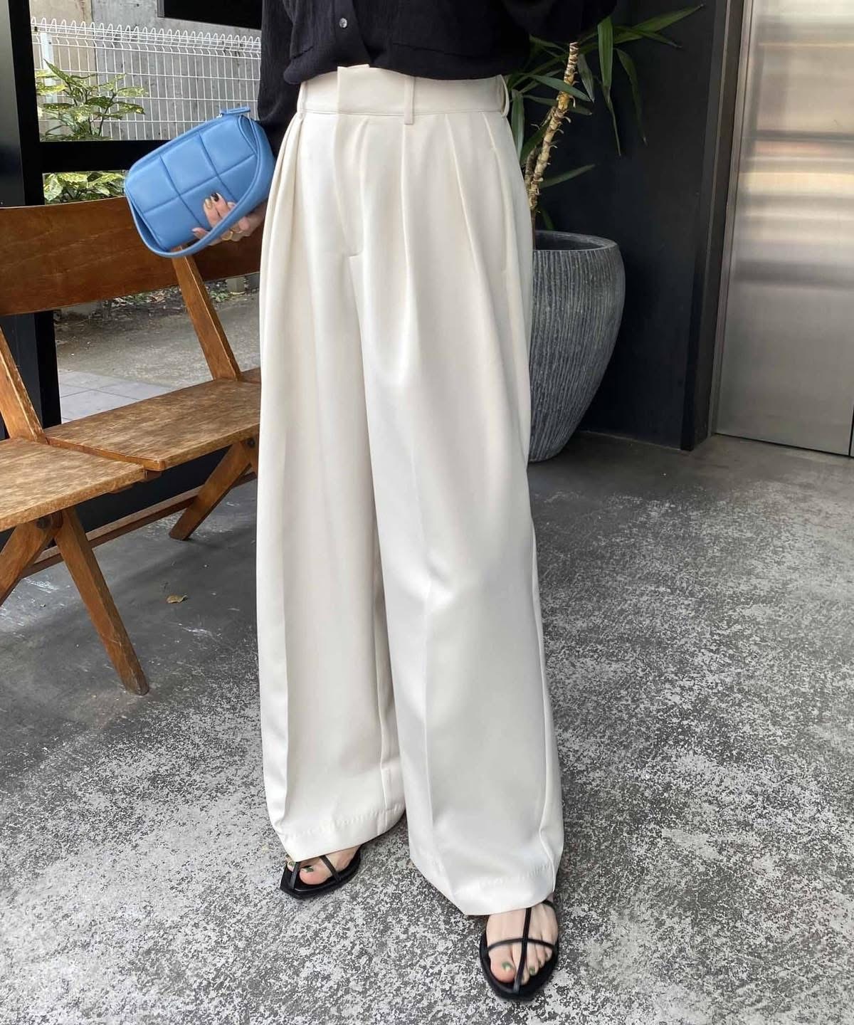 CAPRICIEUX LE'MAGE(カプリシュレマージュ)  2タックワイドパンツ米TM（LEZ1031102A0006）