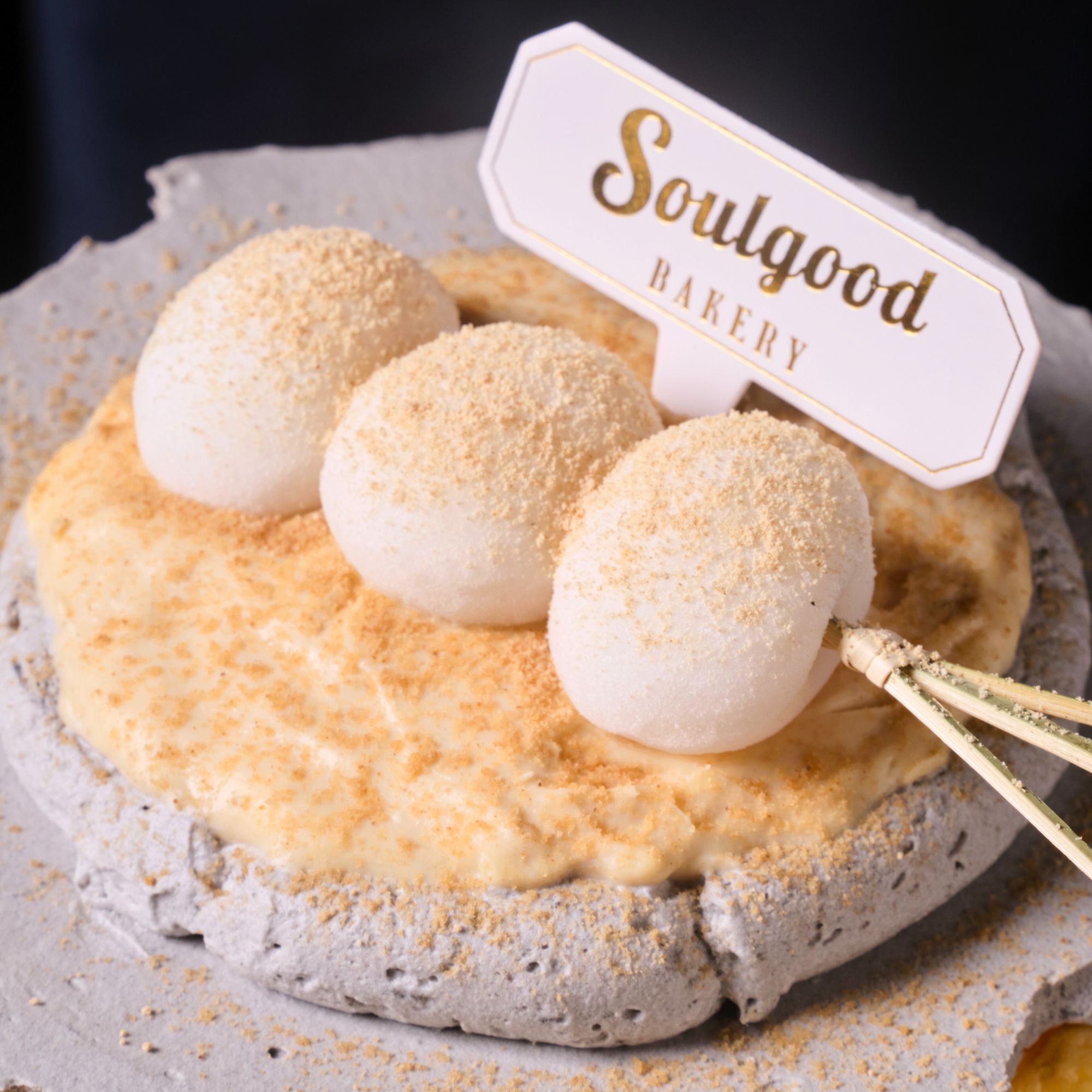 Black Sesame Mochi Basque Burnt Cheesecake