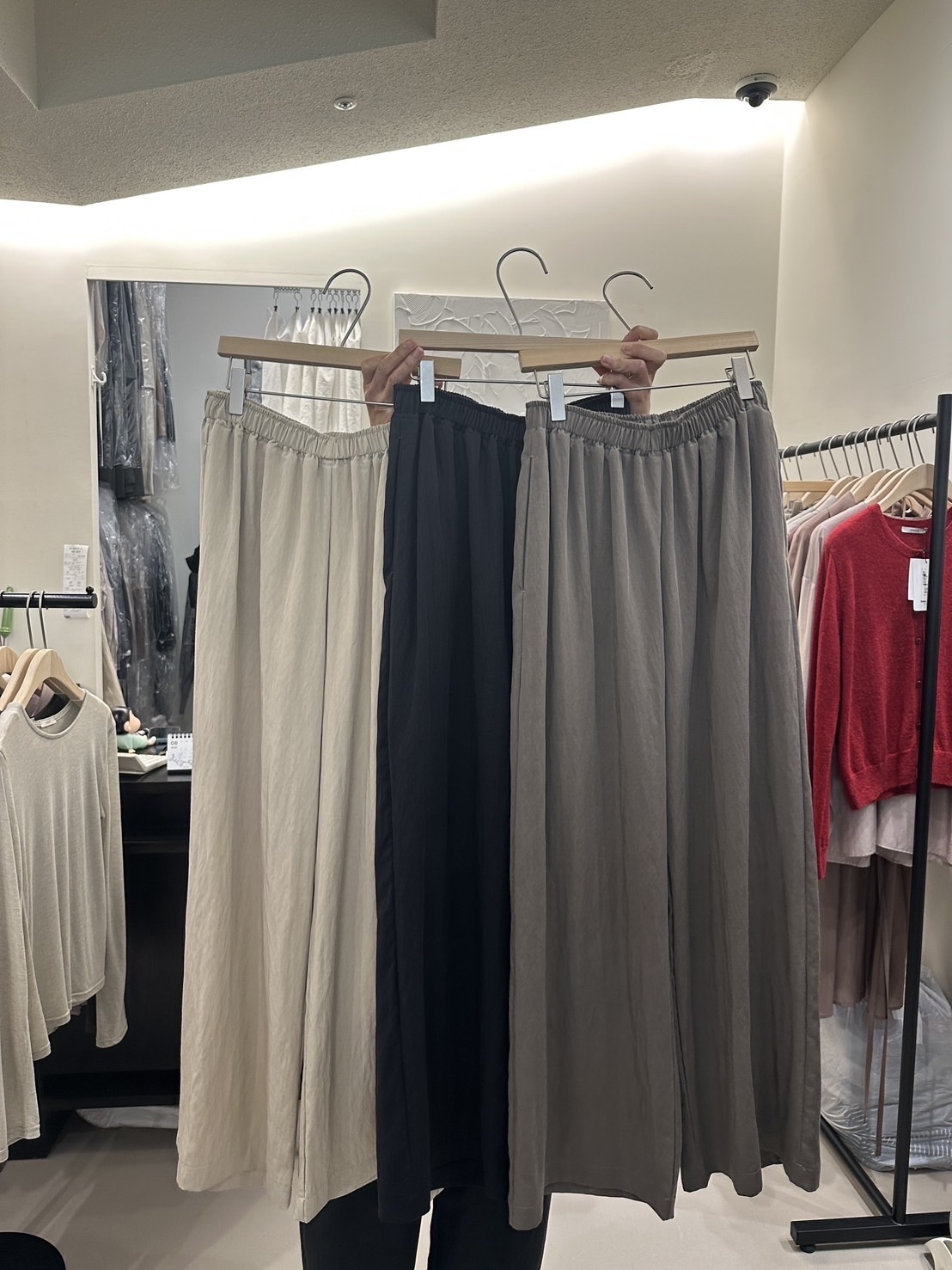 【韓國連線款】鬆緊腰空氣感寬褲