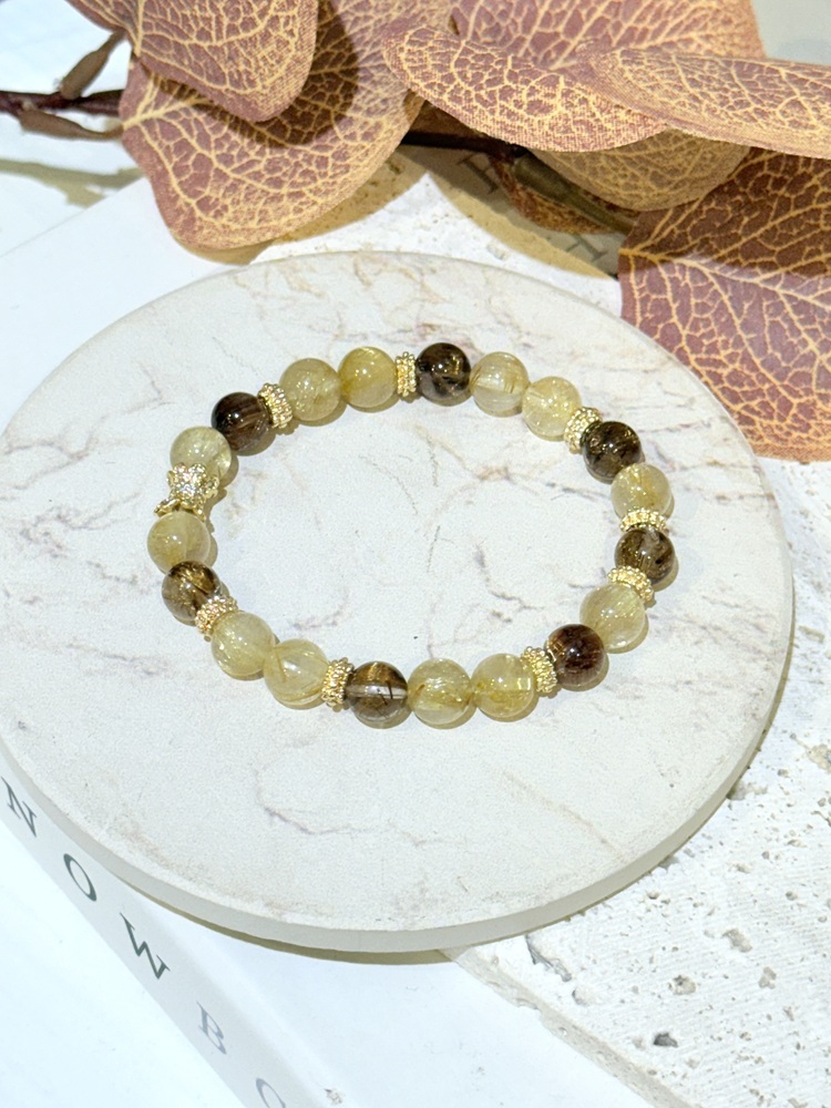 C074-金鈦晶x銅鈦晶手鍊7-8mm【限量】