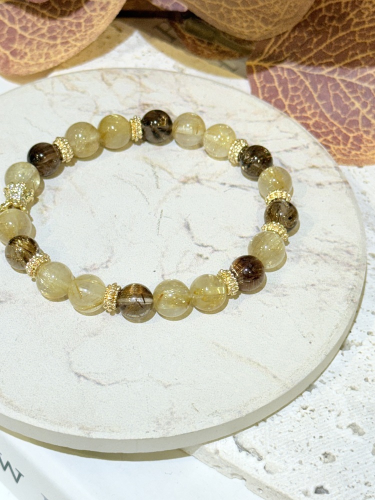 C074-金鈦晶x銅鈦晶手鍊7-8mm【限量】