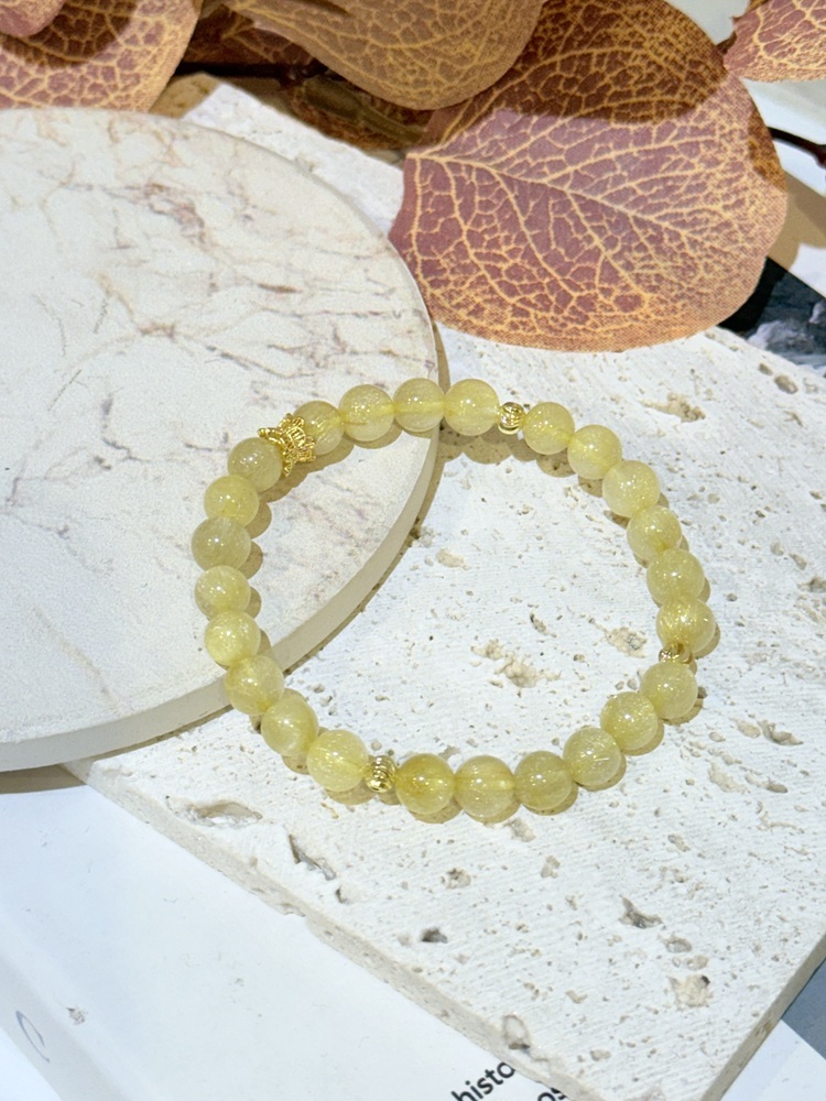 C076-金鈦晶手鍊6mm｜財富磁場・能量聚焦・權勢象徵