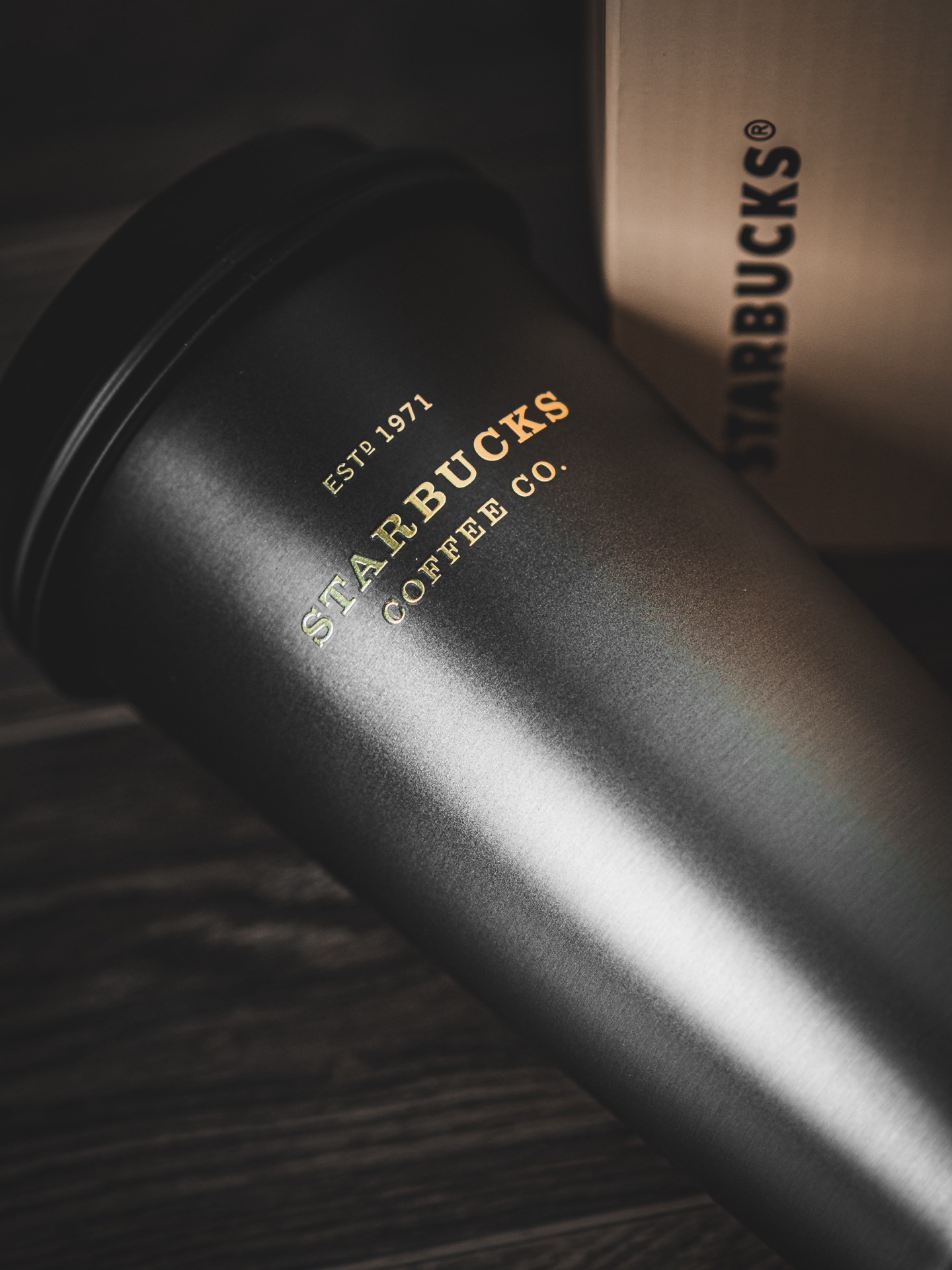 代購-Starbucks星巴克 黑漸變 流金款 推蓋 不鏽鋼 隨手保溫杯 海外限定款