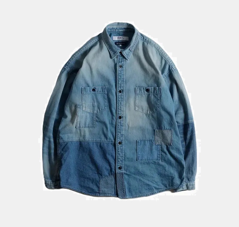 ⏱️限時優惠LIMITED TIME SALE: FDMTL JAPAN DENIM PATCH SHIRT 3 YEARS WASH - PRE ORDER ITEM (預訂中)