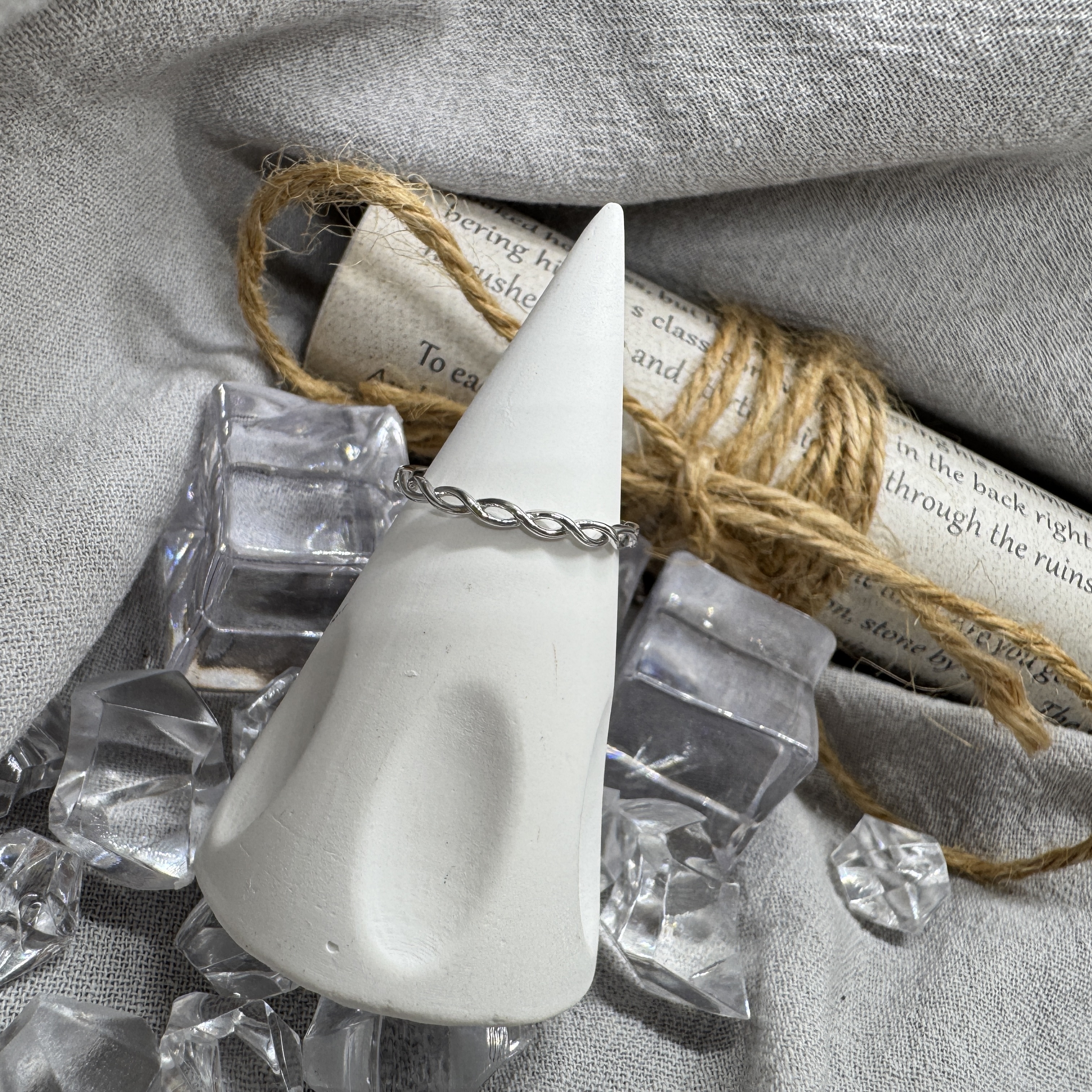 銀編織戒 – 純銀戒指