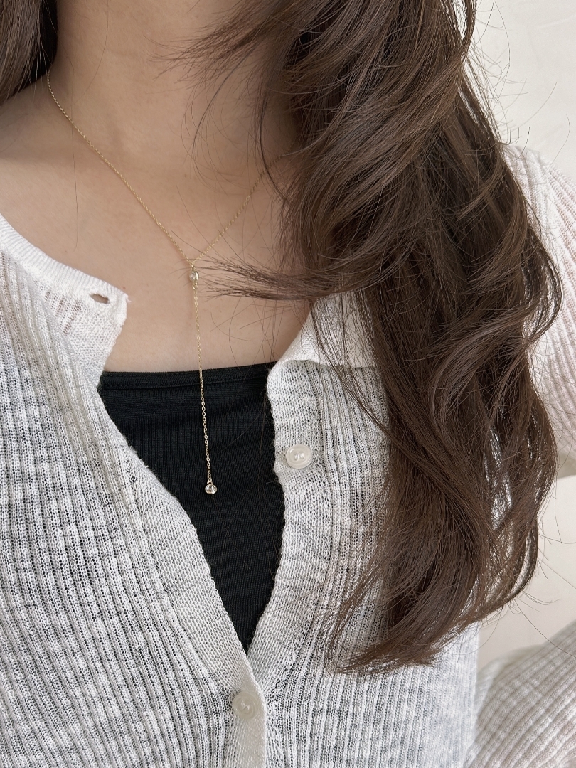 S925 hanging stone necklace