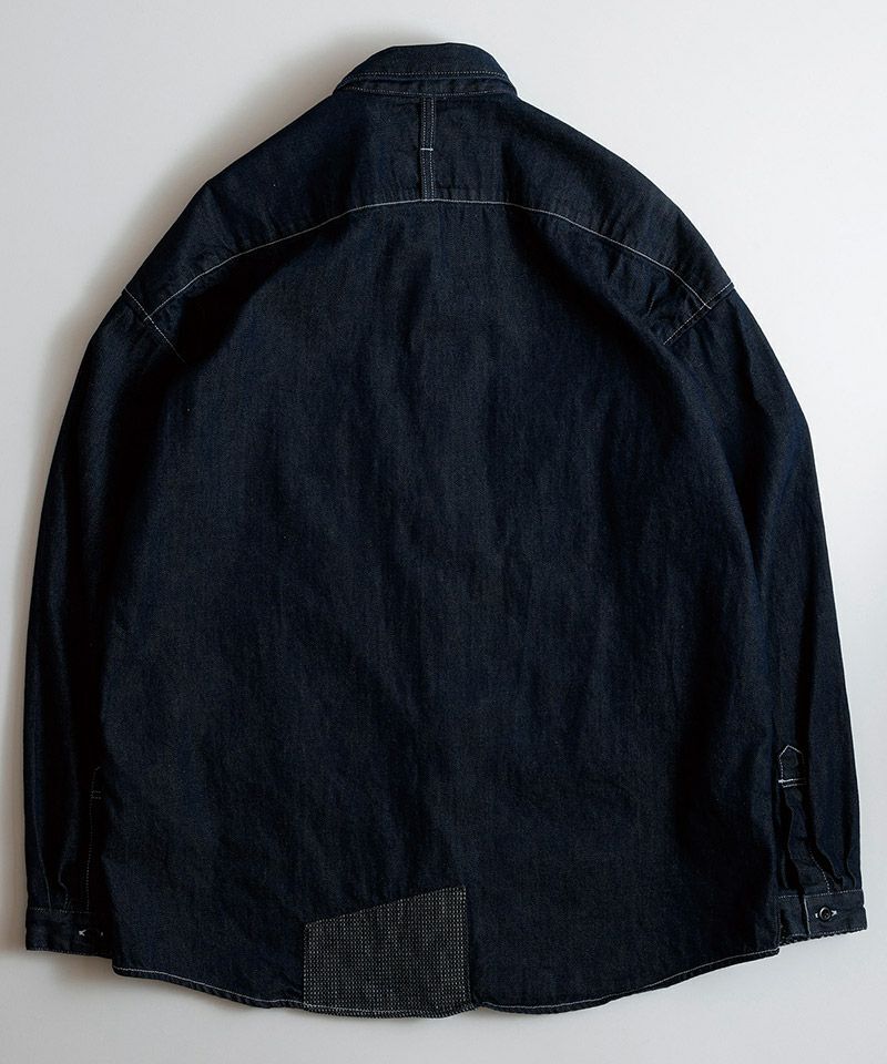 2025AW FDMTL PATCH DENIM SHIRT RINSE 拼接 丹寧 牛仔 襯衫 現貨 FA25/SH33R