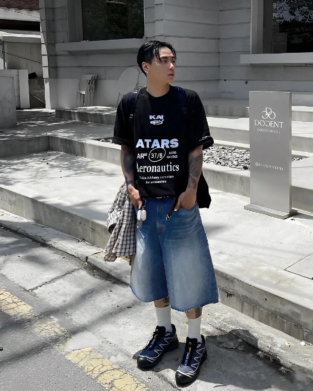 ATARS 航空 設計 寬鬆 落肩 短袖