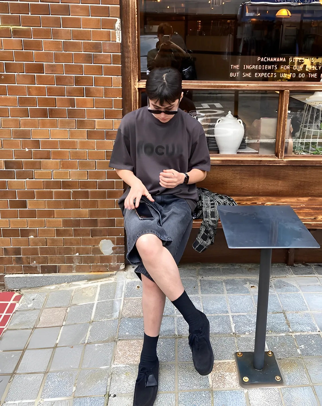 Focus 模糊 造型 設計 英文 寬鬆 短袖