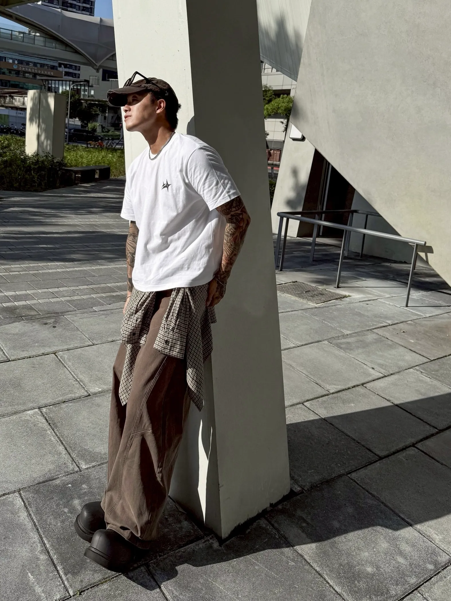 兩色 街頭 百搭 彎刀 落地 長褲