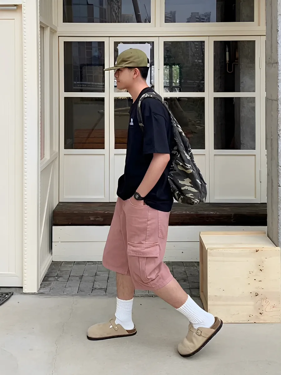 Cleanfit 美式 復古 水洗 七分 短褲