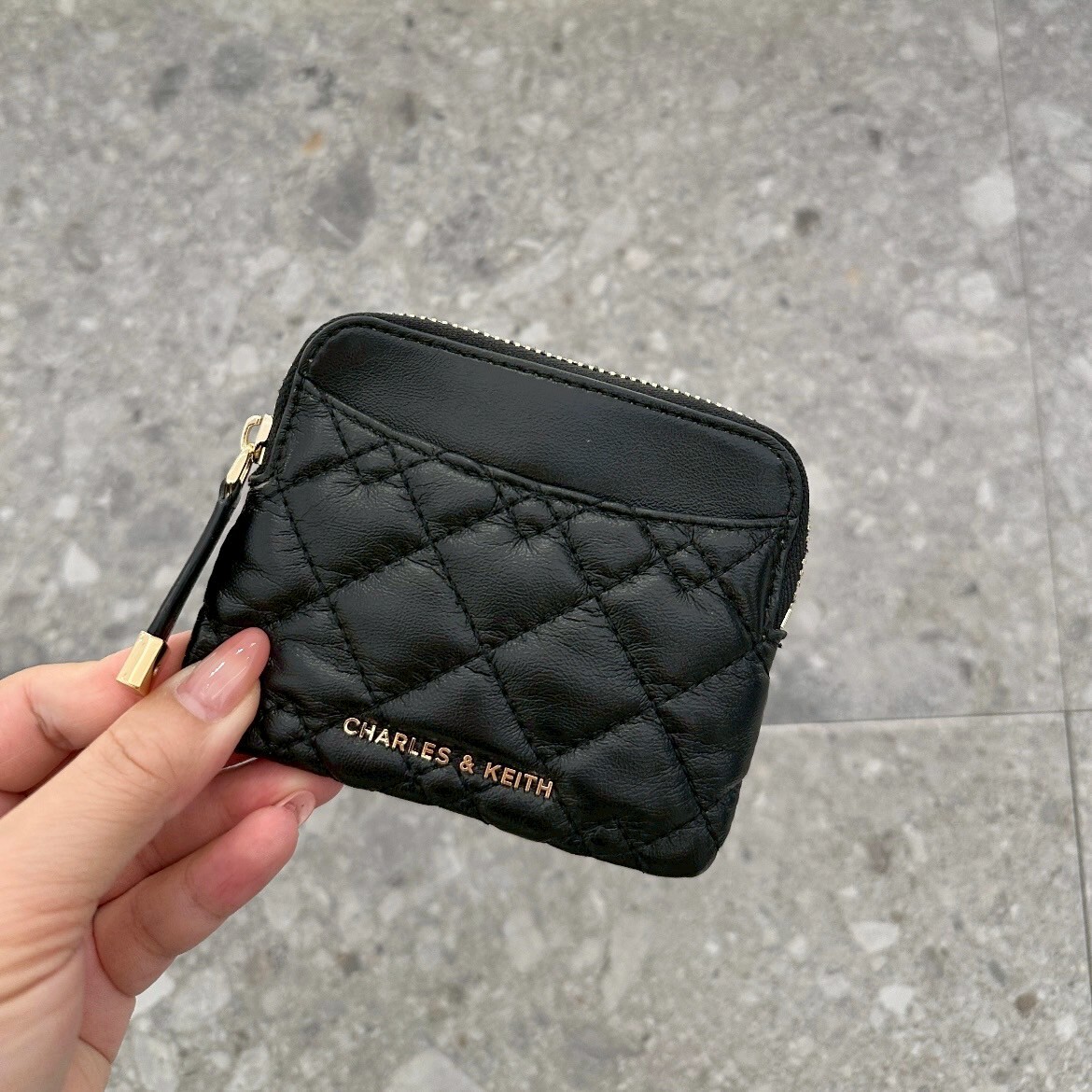 CHARLES & KEITH 小CK Duo 菱格票卡夾 零錢包 拉鍊卡包 共3色