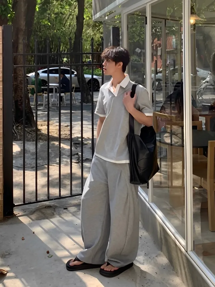 解構 線條 棉質 長褲 棉褲