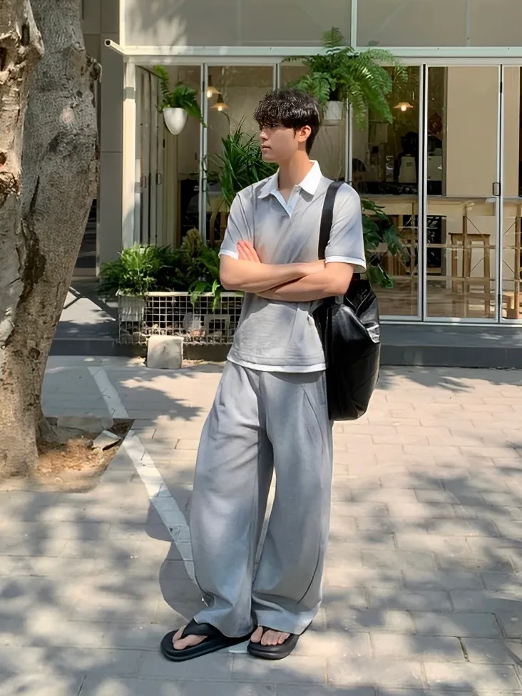 解構 線條 棉質 長褲 棉褲