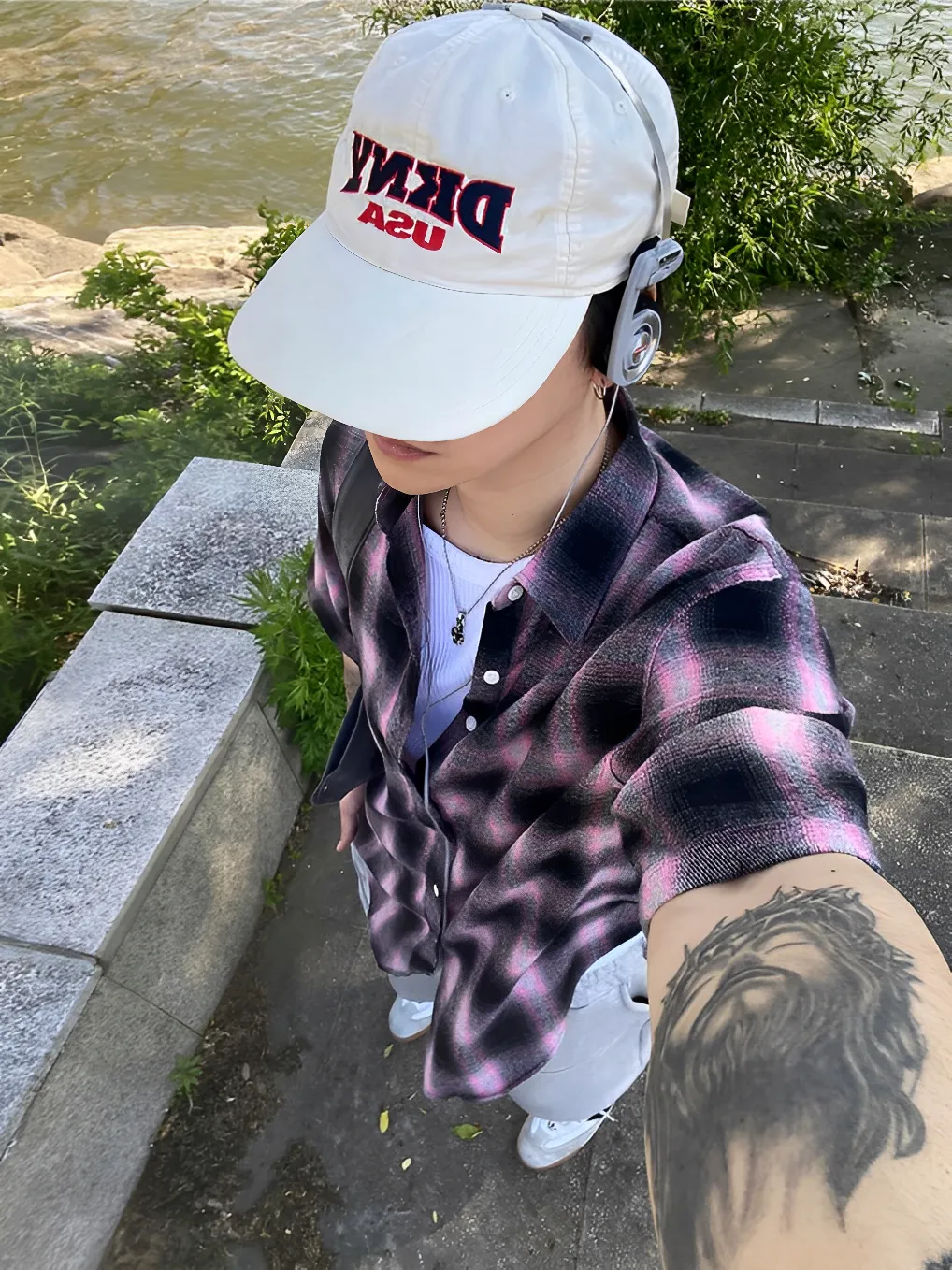 經典 格紋 三色 短袖 襯衫