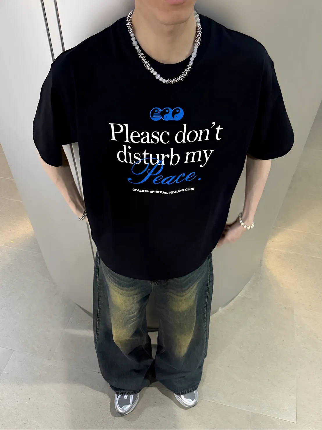 Please don’t 英文 重磅 純棉 短版 短袖