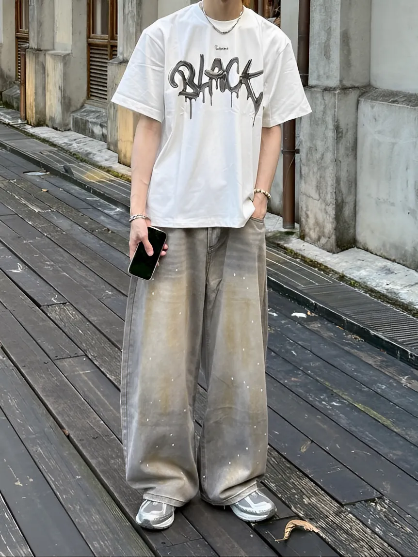 立體 BLACK WHITE 設計 寬鬆 短袖