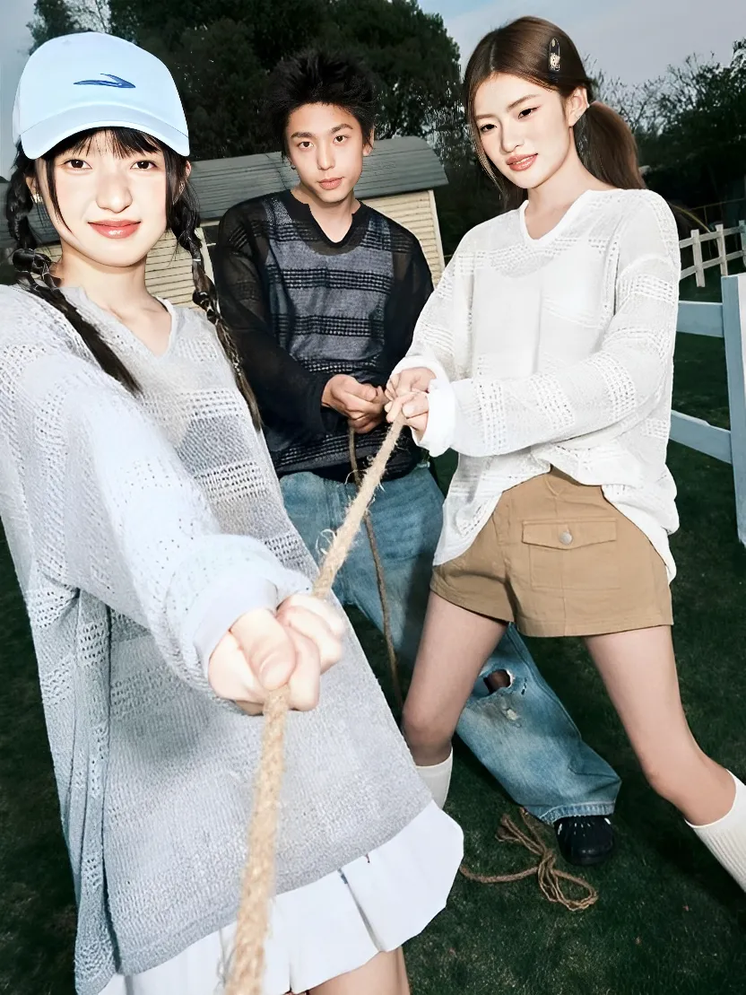 肌理 防曬 鏤空 長袖 罩衫