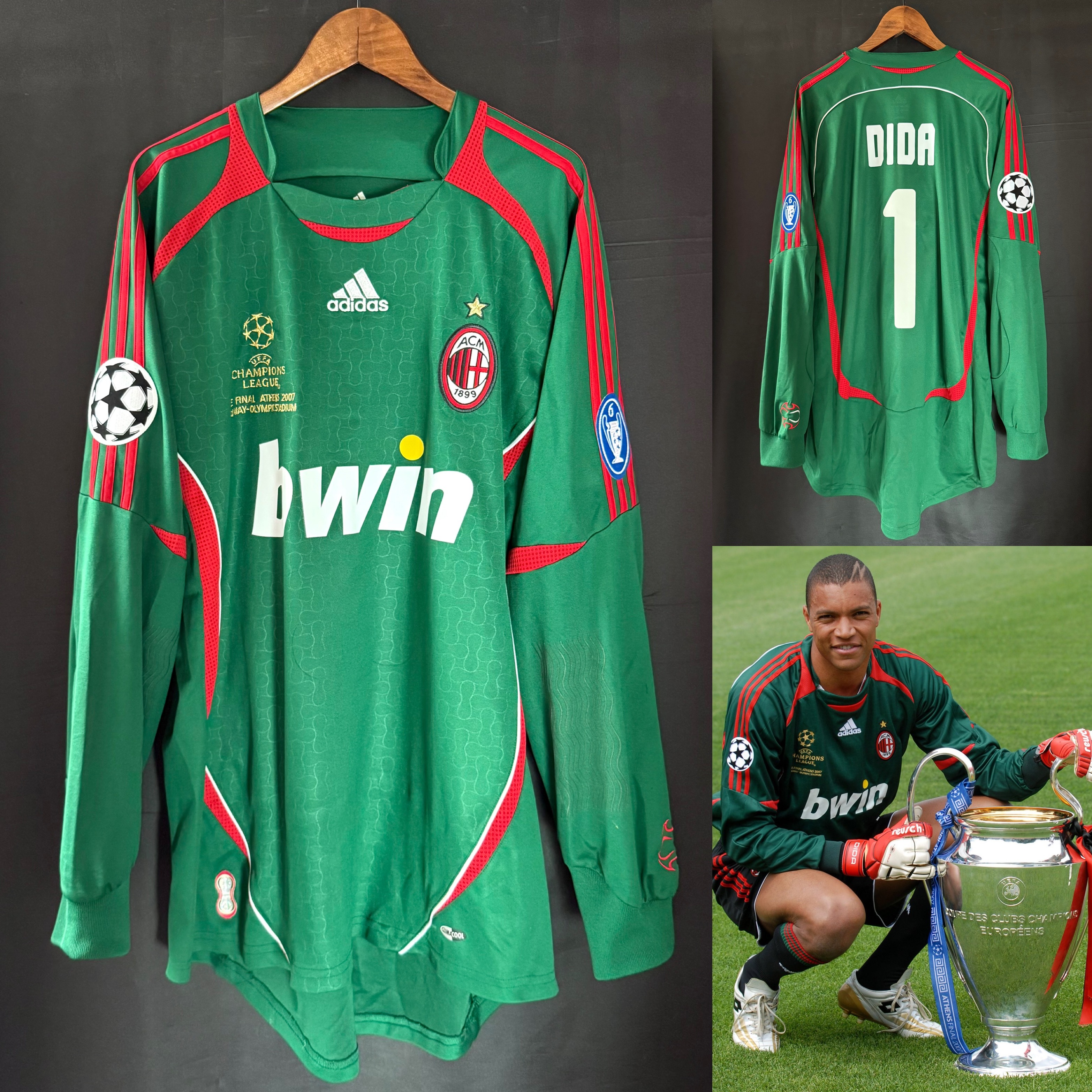 AC Milan 2006-2007 UEFA Champions League Final Adidas Goalkeeper Shirt #1 DIDA