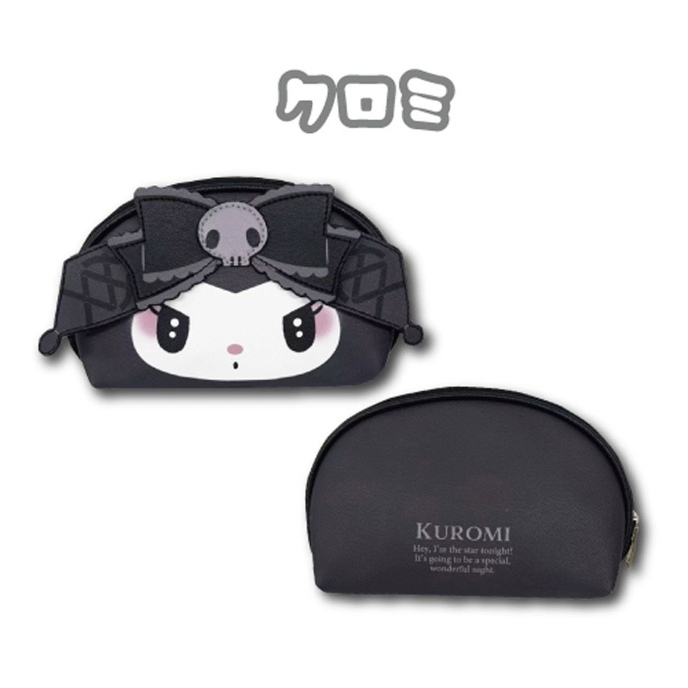 日本 Sanrio My Melody x Kuromi 地雷系列 - 頭形拉鏈化妝袋