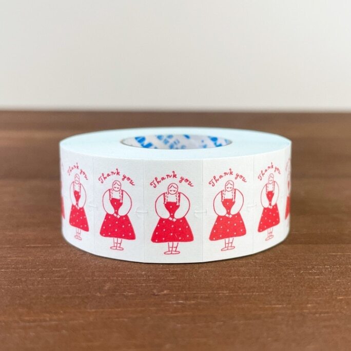 謝謝女孩 標籤貼紙捲｜日本Stamp Marche