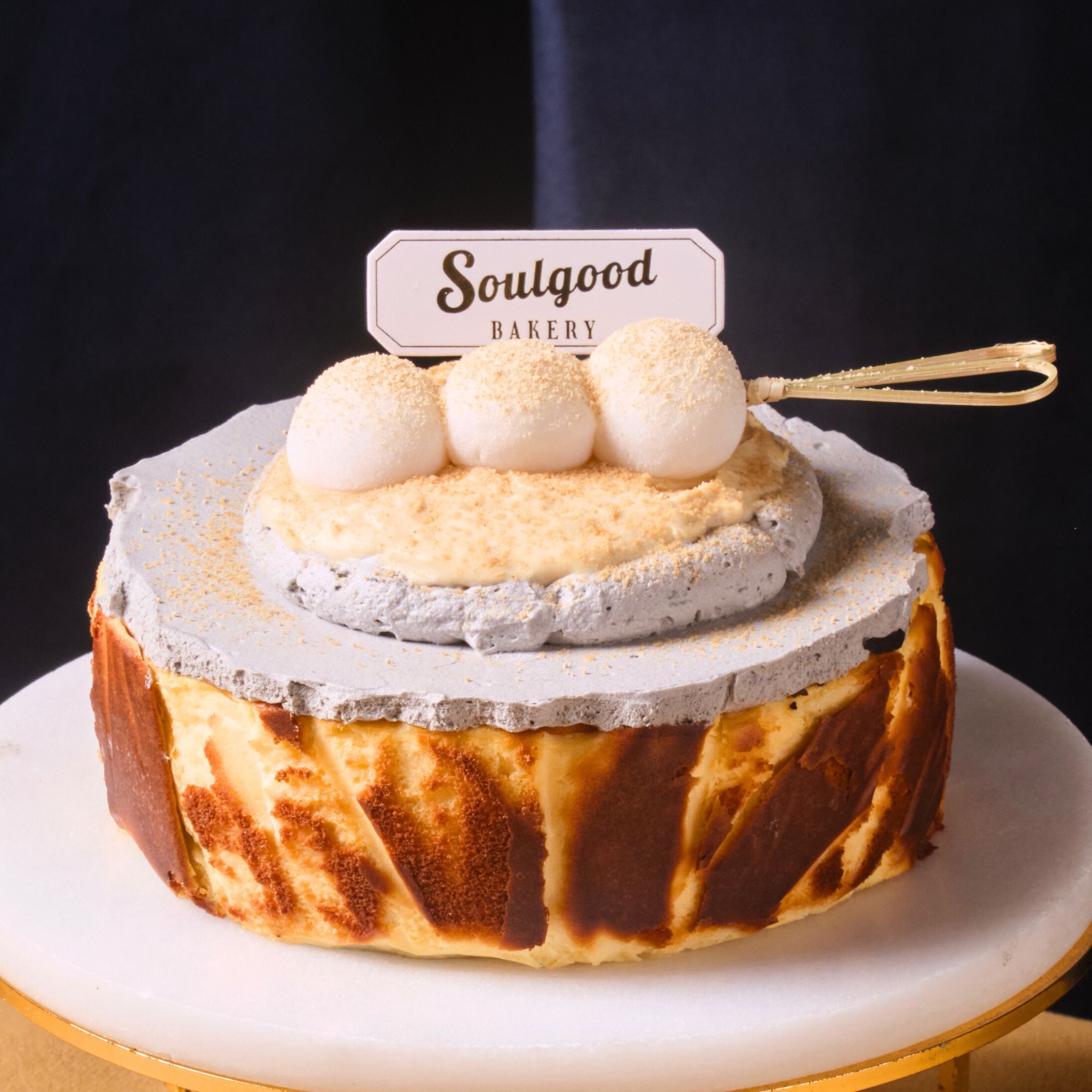 Black Sesame Mochi Basque Burnt Cheesecake