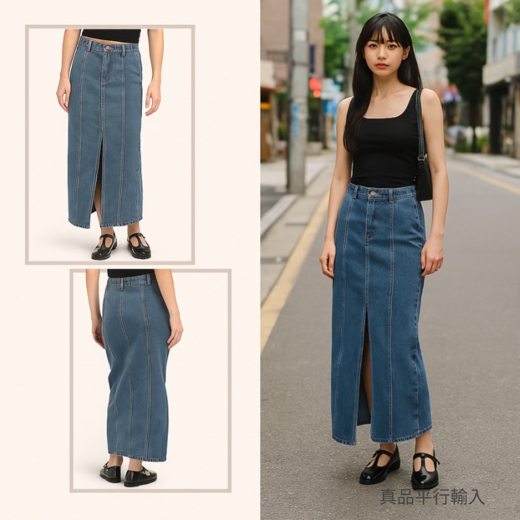 【預購】VELVET HEART G082060 高腰牛仔長裙
