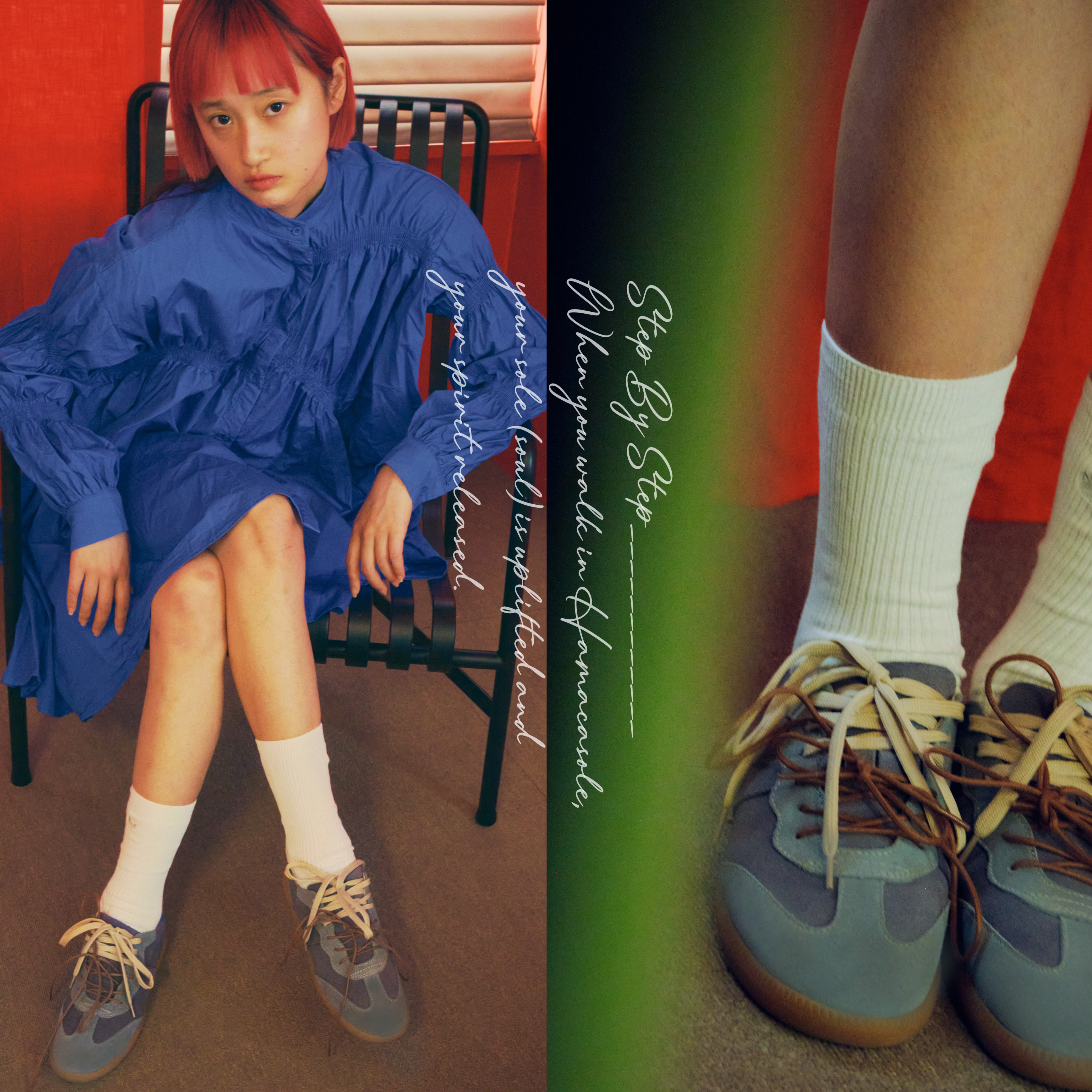 Ora真皮復古休閒鞋 (霧藍) 女款｜哈漫克【官網獨家】HamacaSole