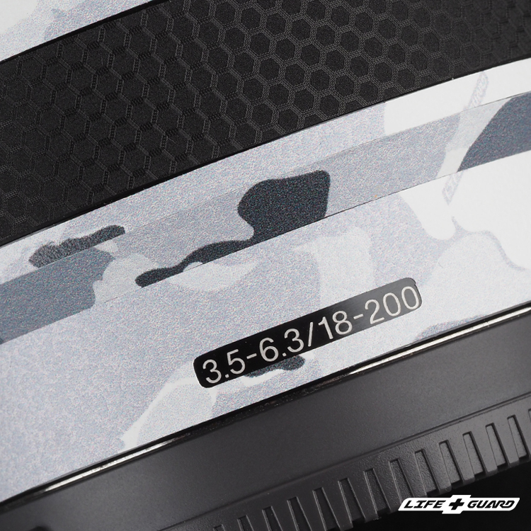 LIFE+GUARD 鏡頭貼膜安裝示意，適用 SONY E 18-200mm F3.5-6.3 OSS LE