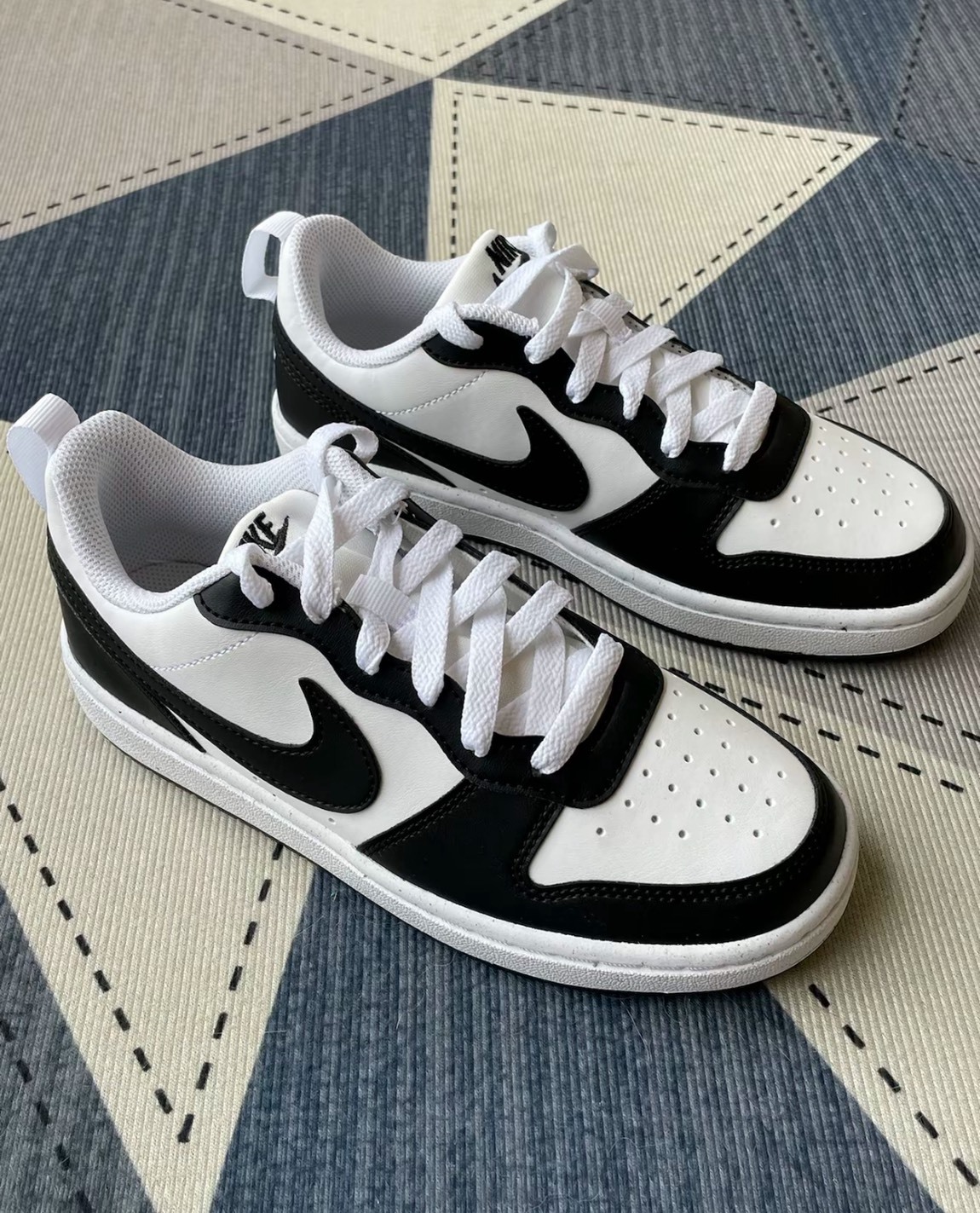 Nike Court Borough Low Recraft GS 黑白色 熊貓 大童鞋 DV5456-131