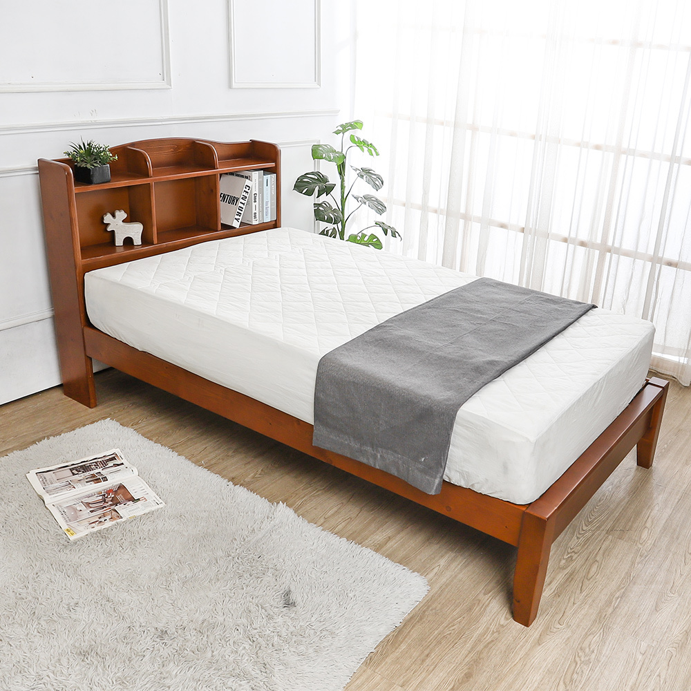 克查3.5尺實木書架單人床架