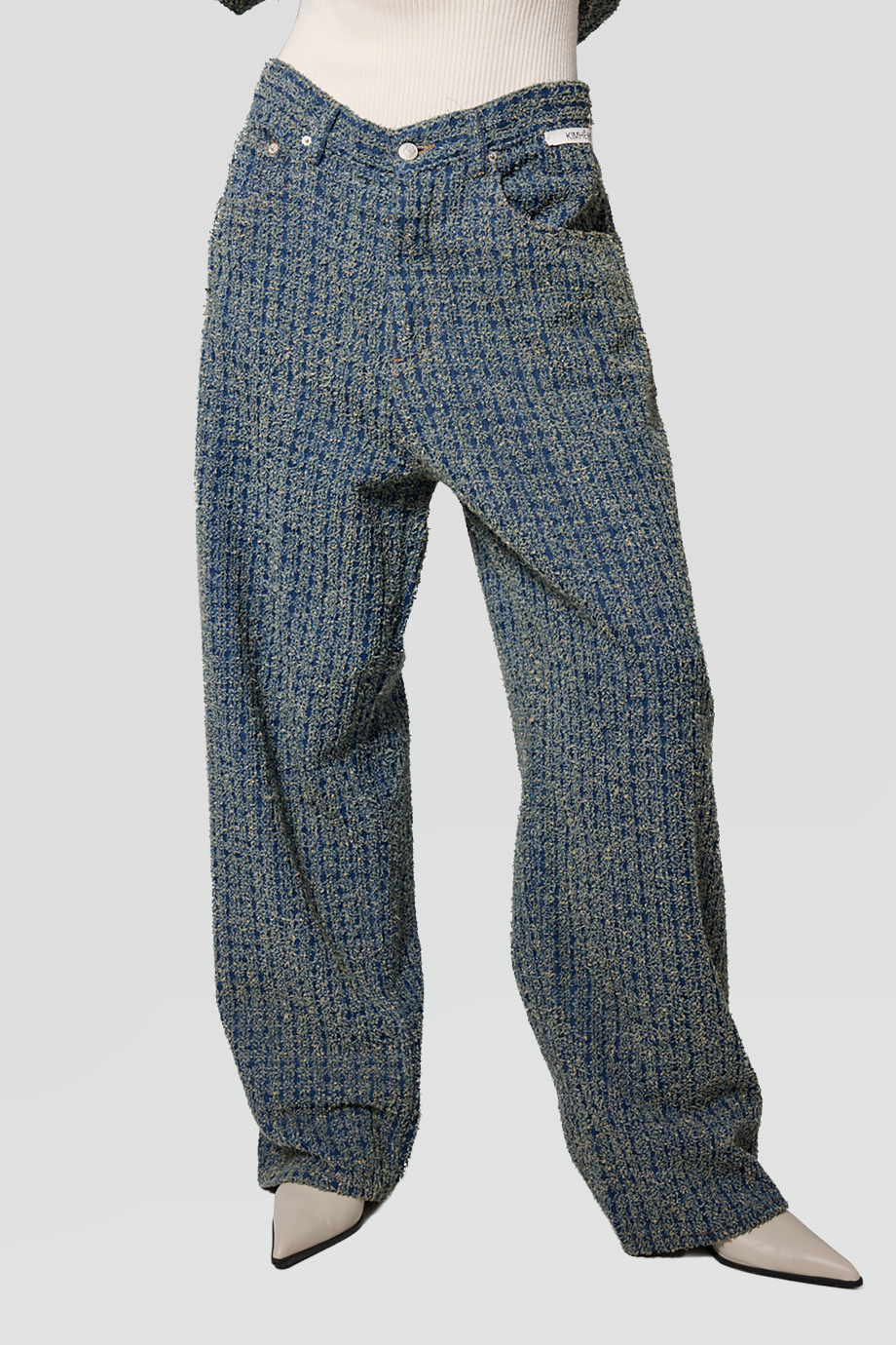 KIMHEKIM｜DENIM TWEED 粗花呢直筒牛仔寬褲