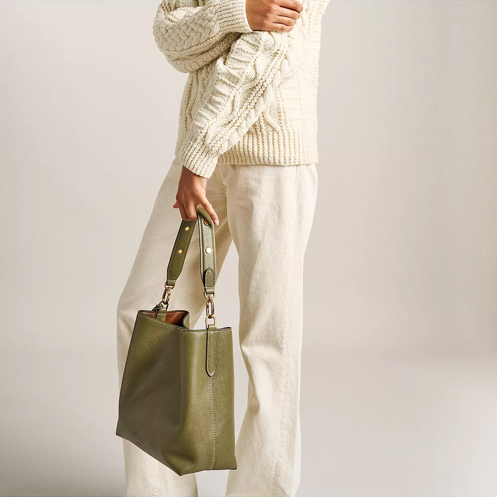 Jessie 真皮肩背水桶包-綠色 ZB11003316