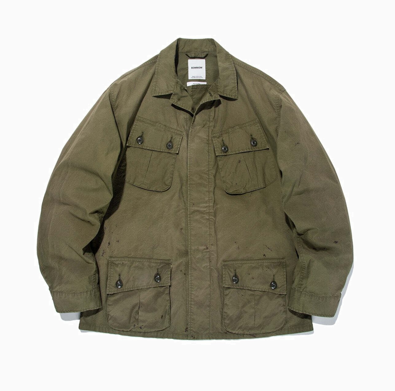 ON SALE: BOWWOW JUNGLE FATIGUE JACKET OD DAMAGED - OLIVE PRE ORDER ITEM (預訂中)
