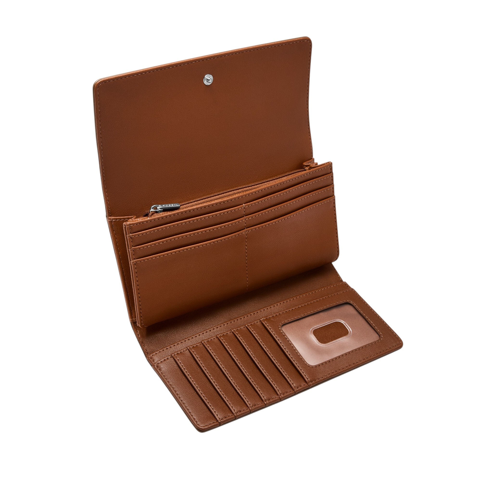 Logan 三折真皮拉鍊RFID防盜長夾-灰色 SL7833793