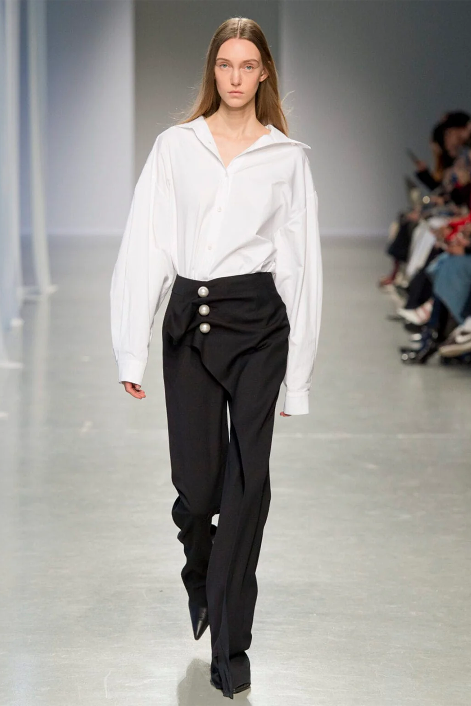 KIMHEKIM｜VENUS 珍珠釦飾裹身式落地褲