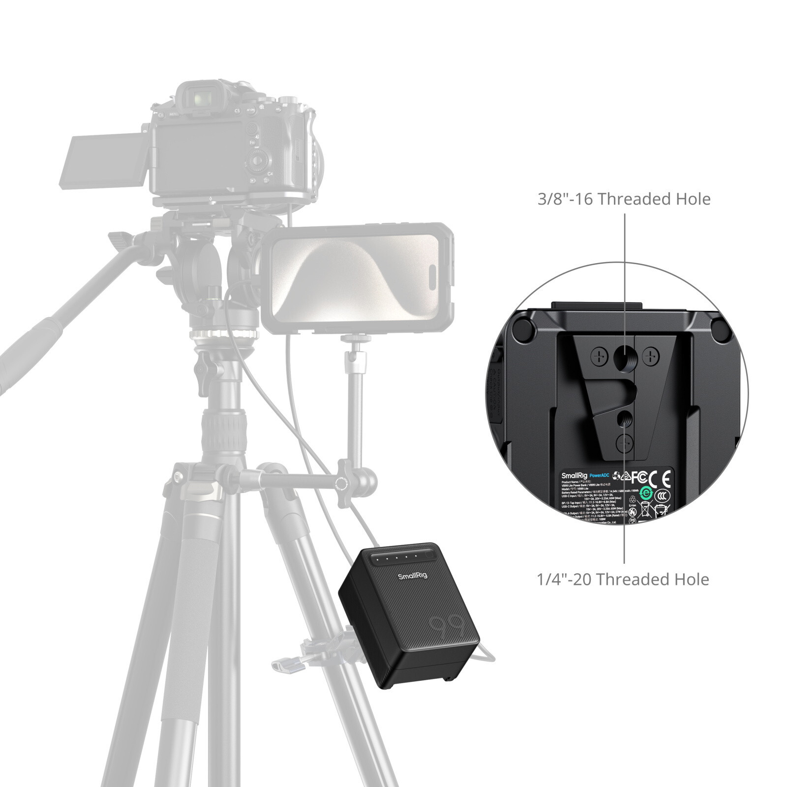 SmallRig VB99 Lite Mini Vマウントバッテリー 5245 SmallRig 5245 VB99 Lite mini V-Mount Battery - Rainbow