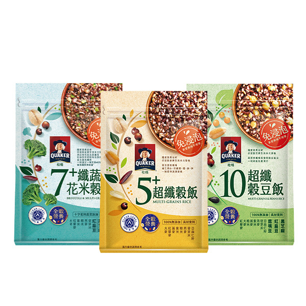桂格 免浸泡超纖穀飯3袋綜合組 5超+7超+10超
