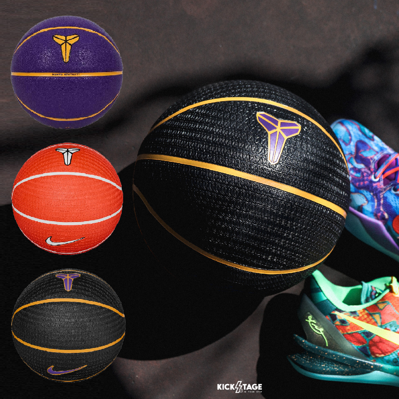 NIKE PLAYGROUND 8P K BRYANT 黑 橘 紫 KOBE 柯比 橡膠 防滑 耐磨 7號球 籃球【N1012519/N1012522】BBASKETBALL