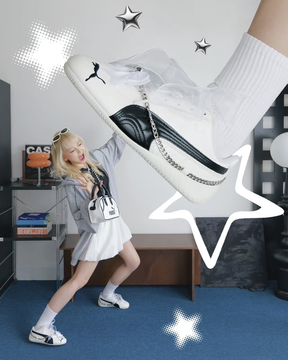 Rosé x PUMA Speedcat Premium 聯名 芭蕾風 綁繩 賽車鞋 白