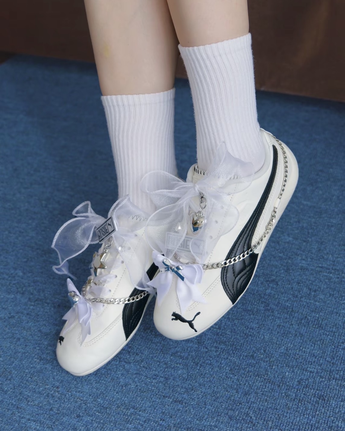 Rosé x PUMA Speedcat Premium 聯名 芭蕾風 綁繩 賽車鞋 白