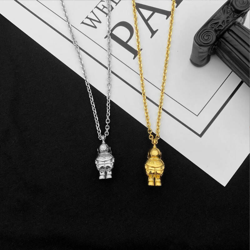 鈦鋼超酷炫太空人人偶項鍊