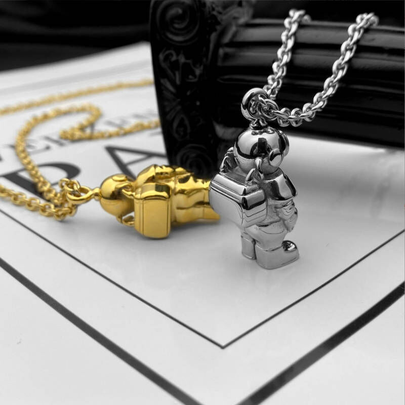 鈦鋼超酷炫太空人人偶項鍊
