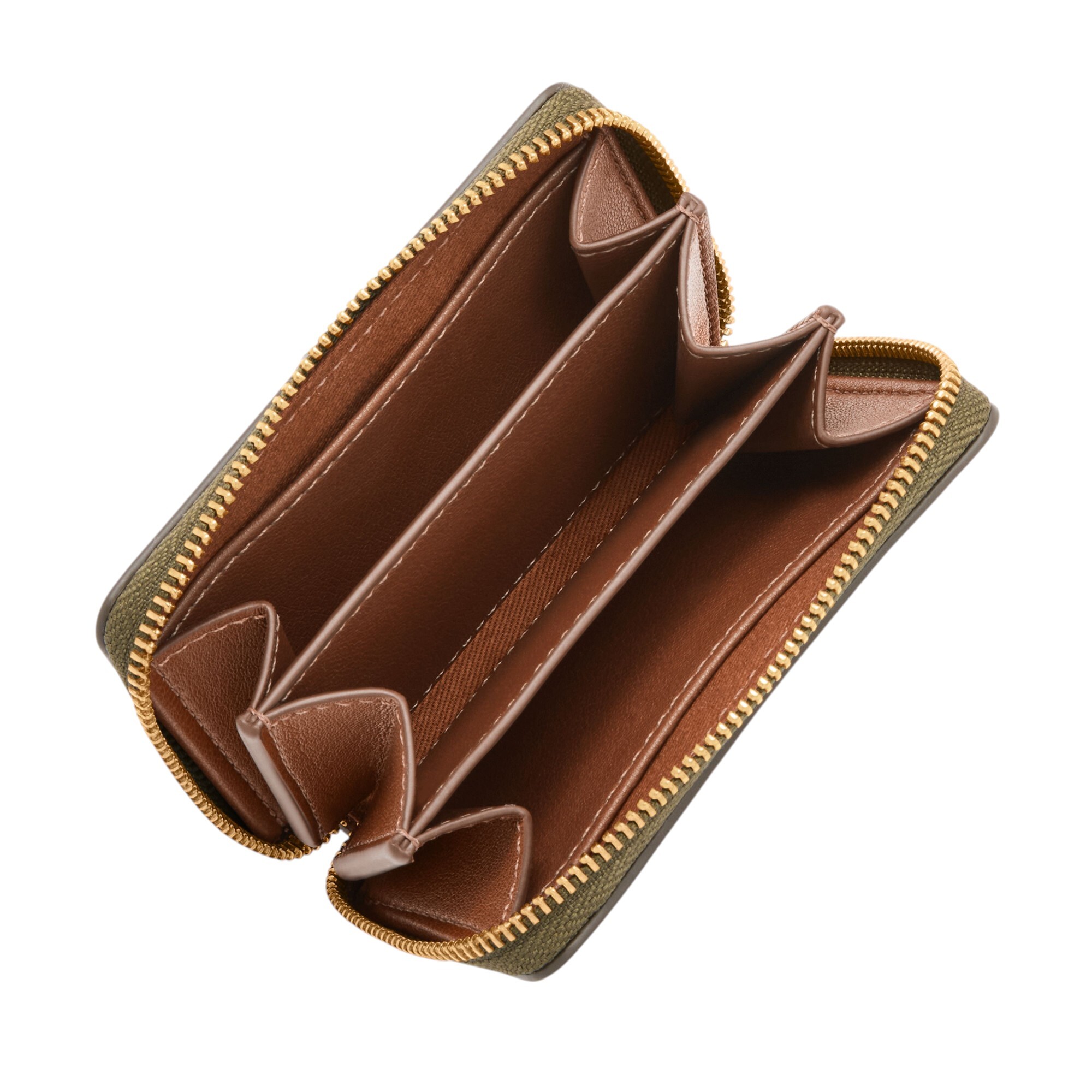 Logan 真皮拉鍊RFID防盜卡夾-綠色 SL10045316